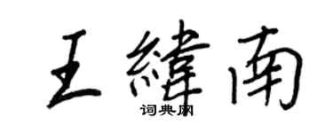 王正良王緯南行書個性簽名怎么寫