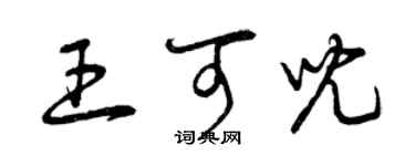 曾慶福王可兒草書個性簽名怎么寫