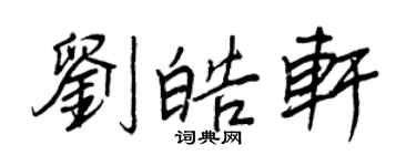 王正良劉皓軒行書個性簽名怎么寫