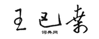 駱恆光王巴桑草書個性簽名怎么寫