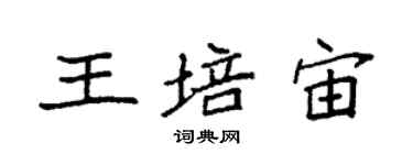 袁強王培宙楷書個性簽名怎么寫