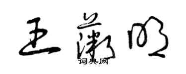曾慶福王薇明草書個性簽名怎么寫