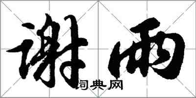 胡問遂謝雨行書怎么寫