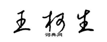 梁錦英王柯生草書個性簽名怎么寫