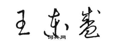 駱恆光王東盛草書個性簽名怎么寫