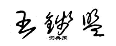 朱錫榮王錢盟草書個性簽名怎么寫