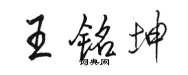 駱恆光王銘坤行書個性簽名怎么寫