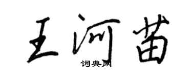 王正良王河苗行書個性簽名怎么寫