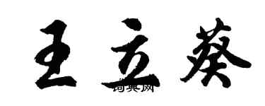 胡問遂王立葵行書個性簽名怎么寫