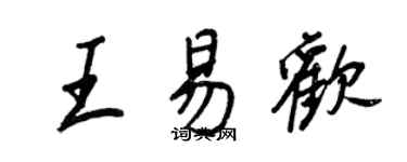 王正良王易歡行書個性簽名怎么寫
