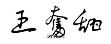 曾慶福王奮甜草書個性簽名怎么寫