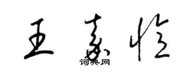 梁錦英王嘉憶草書個性簽名怎么寫