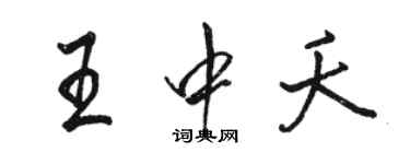 駱恆光王中夭行書個性簽名怎么寫