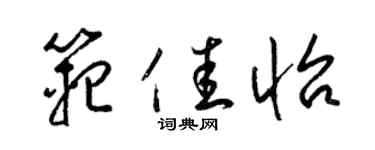 梁錦英范佳怡草書個性簽名怎么寫
