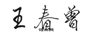 駱恆光王春曾行書個性簽名怎么寫