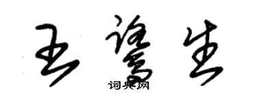 朱錫榮王鷺生草書個性簽名怎么寫