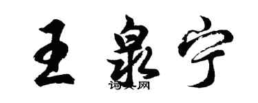 胡問遂王泉寧行書個性簽名怎么寫