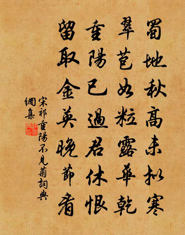 宋祁重陽不見菊書法作品欣賞