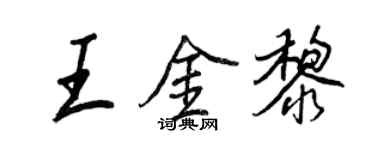 王正良王金黎行書個性簽名怎么寫