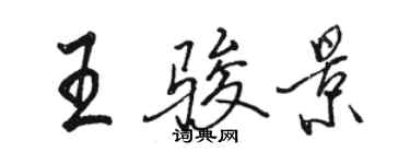 駱恆光王駿景行書個性簽名怎么寫