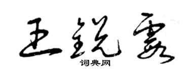 曾慶福王銳霞草書個性簽名怎么寫