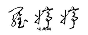 梁錦英羅婷婷草書個性簽名怎么寫