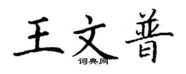 丁謙王文普楷書個性簽名怎么寫