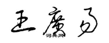 曾慶福王廣易草書個性簽名怎么寫