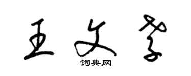 梁錦英王文孝草書個性簽名怎么寫