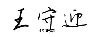 王正良王守迎行書個性簽名怎么寫