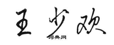 駱恆光王少歡行書個性簽名怎么寫