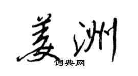 王正良姜洲行書個性簽名怎么寫