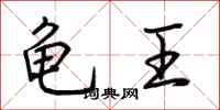 荊霄鵬龜王行書怎么寫