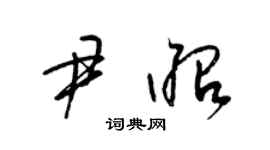梁錦英尹昭草書個性簽名怎么寫
