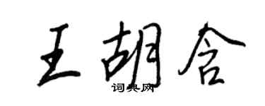 王正良王胡含行書個性簽名怎么寫