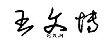 朱錫榮王文博草書個性簽名怎么寫