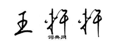 梁錦英王軒軒草書個性簽名怎么寫