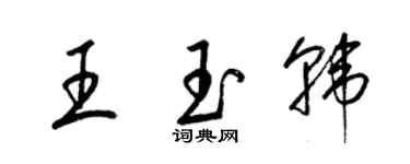 梁錦英王玉韓草書個性簽名怎么寫
