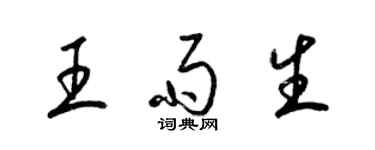 梁錦英王雨生草書個性簽名怎么寫