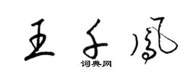 梁錦英王千鳳草書個性簽名怎么寫