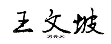 曾慶福王文坡行書個性簽名怎么寫