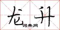段相林龍升行書怎么寫