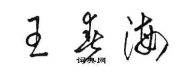 駱恆光王春海草書個性簽名怎么寫