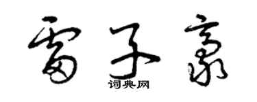 曾慶福雷子豪草書個性簽名怎么寫