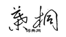駱恆光葉桐草書個性簽名怎么寫
