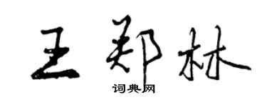 曾慶福王鄭林行書個性簽名怎么寫