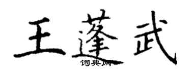 丁謙王蓬武楷書個性簽名怎么寫