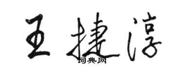 駱恆光王捷淳行書個性簽名怎么寫