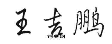 駱恆光王吉鵬行書個性簽名怎么寫