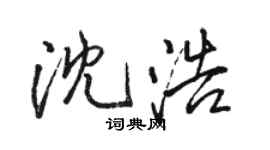 駱恆光沈浩行書個性簽名怎么寫